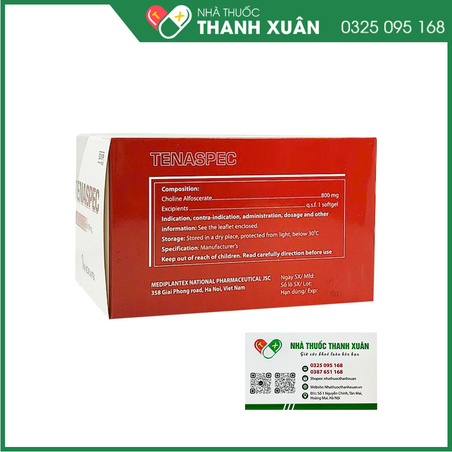 Thuốc Tenaspec điều trị các triệu chứng suy giảm chức năng tuần hoàn não, giúp cải thiện chứng sa sút trí tuệ, giảm chức năng vận động ở những người suy giảm trí nhớ